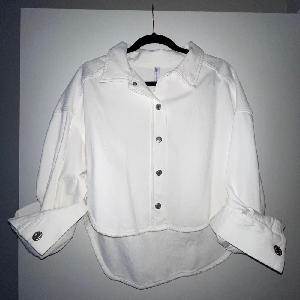 White Zara jacket.